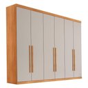 Ver imagem 2 de Guarda Roupa Casal CR35508 6 Portas de Bater 6 Gavetas MDF Laqueado Madeirado-Off White Multimóveis