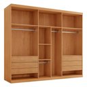 Ver imagem 3 de Guarda Roupa Casal CR35508 6 Portas de Bater 6 Gavetas MDF Laqueado Madeirado-Off White Multimóveis