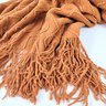 Manta para Sofá Terracota 172x127cm Manta para Viagem Tricô - 7