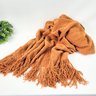 Manta para Sofá Terracota 172x127cm Manta para Viagem Tricô - 5