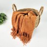 Manta para Sofá Terracota 172x127cm Manta para Viagem Tricô - 3