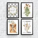 Ver imagem 1 de Kit 4 Quadros Cozinha - Sweet Home 45x34cm - com Vidro:madeira Branca