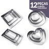 Kit Confeitaria Moldes para Bolo Completo Aço Inox 12 Peças - 1