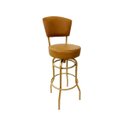 Ver imagem 6 de Kit 4 Banquetas Bar Bancada Média Altura 65cm Cor Dourado Fosco Giratória Encosto Estofado Assento C
