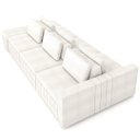 Ver imagem 7 de Sofá Ilha e Puff Sala Living 365cm Siesta M22 Bouclê Bege Claro - Mpozenato
