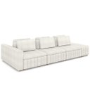 Ver imagem 1 de Sofá Ilha e Puff Sala Living 365cm Siesta M22 Bouclê Bege Claro - Mpozenato