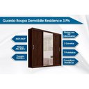 Ver imagem 2 de Guarda Roupas 3 Portas de Correr e 2 Gavetas c/ Espelho Residence Amêndola/Off White - Demóbile