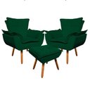 Ver imagem 1 de Kit 02 Poltronas Opala com 01 Puff Opala Suede Verde