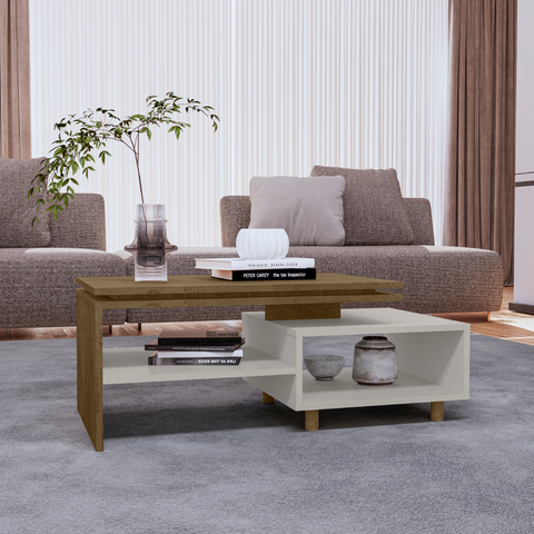 Mesa de Centro Lima - Off White com Cinamomo