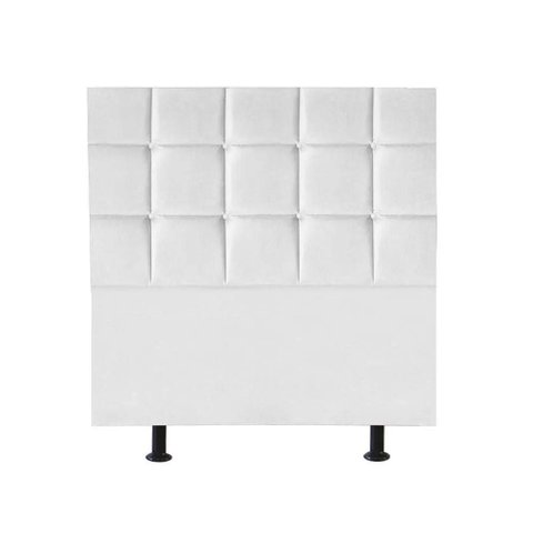 Cabeceira Estofada Cama Box Solteiro 100cm Espanha Corino Branco- Mabe Magazine