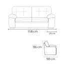Ver imagem 4 de Sofá de Couro 2 Lugares Texas 158cm M06 Cor Preto 450 - Doce Sonho Móveis