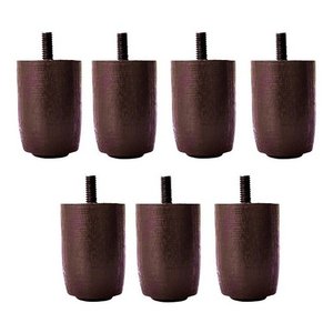 Kit com 7 Pés para Cama Box ou Baú Casal P63 Marrom