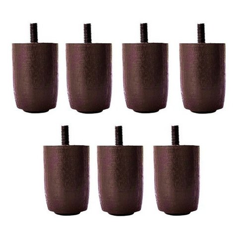 Kit com 7 Pés para Cama Box ou Baú Casal P63 Marrom