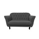 Ver imagem 3 de Namoradeira Decorativa Dália Suede Cinza 2 Lugares Pés Madeira Mz Decor