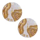 Ver imagem 1 de Kit 2 Relógios de Parede Grande 60cm Luxo - Fundo Branco Perolado com Dourado e Marrom Premium
