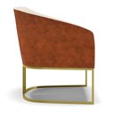 Ver imagem 6 de Sofá Namoradeira 2 Lug Industrial Dourado Stella Noz/linho Bege D03 - D’Rossi