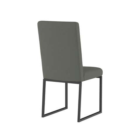 Cadeira para Mesa Jantar Base de Ferro Preto Cor:cinza