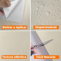 Papel de Parede Adesivo Lavavel Texturizado Casca Bege - 8