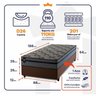 Conjunto Cama Box Solteiro c/ Molas Ensacadas Montreal Marrom 88x188x64 - 4