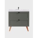 Ver mais imagens de Gabinete para Banheiro com Cuba e Espelho 80cm Retro Mdf Verde Milano - On Móveis