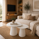 Ver imagem 2 de Kit Mesas Laterais Orgânica Canya 50cm e 40cm - Laca Branco