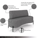 Ver imagem 3 de Sofá Living Decorativo 2 Lugares 1,35m Katara Linho Grafite G33 - Gran Belo