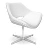 Poltrona Berlim Corino Branca Base Giratória:Giratória em Alumínio - 2