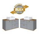 Ver imagem 7 de Gabinete de Banheiro 80cm 100% MDF com 1 Porta e 2 Gavetas com Cuba Lívia Yescasa Cinza/Freijó/Urbi