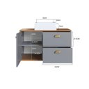 Ver mais imagens de Gabinete de Banheiro 80cm 100% MDF com 1 Porta e 2 Gavetas com Cuba Lívia Yescasa Cinza/Freijó/Urbi