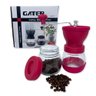 Moedor de Café Manual Vidro Plastico Inox Ceramica - Rosa - 1