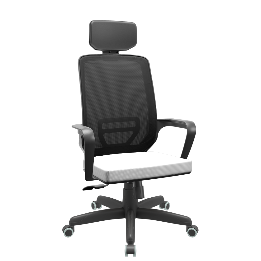 Cadeira Silver Relax Standard c/ Apoio de Cabeça Rodizio PU PLAXMETAL Adrix Branco - 3