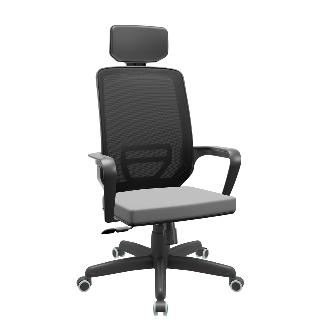 Cadeira Silver Relax Standard c/ Apoio de Cabeça Rodizio PU PLAXMETAL Adrix Branco