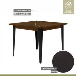 Conjunto Sala de Jantar Mesa Espanha 90cm com 4 Cadeiras em Aço e Junco Madri Mais Decor Linho Claro - 4
