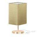 Ver imagem 1 de Abajur Eros Quad Shantung Dourado com Base Redonda New Cobre