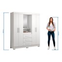 Ver imagem 6 de Guarda-roupa 4 Portas Nt 5015 Branco - Notável