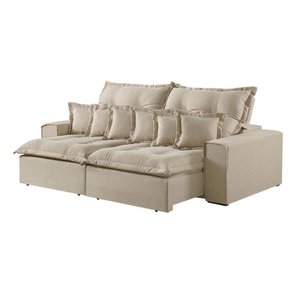 Sofá 2 Lugares Retrátil e Reclinável Linho M-144 Martins Creme