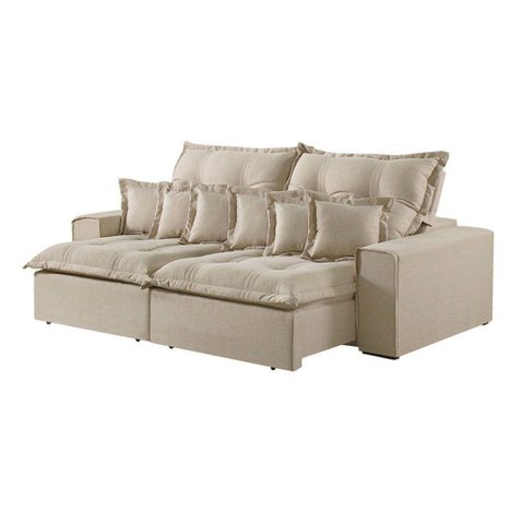 Sofá 2 Lugares Retrátil e Reclinável Linho M-144 Martins Creme