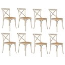 Ver imagem 1 de Kit 8 Cadeiras Cross Katrina X em Aço Assento Bege para Mesa Sala Cozinha Bar Bistrô-off White/bege