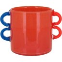 Ver imagem 1 de Vaso Decorativo Enfeite Casa Vidro 15x21x21cm Laranja