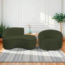 Ver imagem 1 de Kit Divã Recamier Orgânico Marrocos 150cm Lado Direito e 1 Poltronas Amore Linho Verde