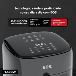Fritadeira sem Óleo Air Fryer Eos Chef Gourmet 6.2 Litros Compacta Digital Preto Eaf60p 220v - 6