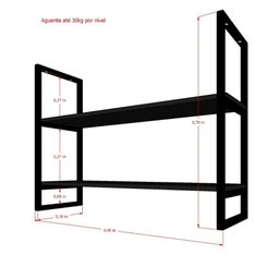 Nicho Industrial Suspenso para Cozinha - Prateleira Decorativa - 5