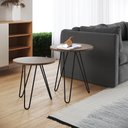 Ver imagem 1 de Mesa de Lateral Duo Lisboa Ferro Preto Tampo Amêndoa