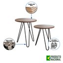Ver imagem 2 de Mesa de Lateral Duo Lisboa Ferro Preto Tampo Amêndoa