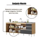 Ver imagem 2 de Armário de Cozinha Balcão Maceió 5 Portas MDF-MDP Amêndoa Grafite Milani Movelaria