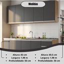 Ver imagem 5 de Armário de Cozinha Balcão Maceió 5 Portas MDF-MDP Amêndoa Grafite Milani Movelaria