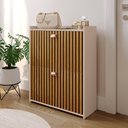 Ver imagem 2 de Sapateira Quarto Vertical Organizadora 12 Pares Calçados Prateleira Gavetas Basculante Fendi/ripado