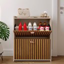 Ver imagem 6 de Sapateira Quarto Vertical Organizadora 12 Pares Calçados Prateleira Gavetas Basculante Fendi/ripado