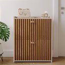 Ver imagem 3 de Sapateira Quarto Vertical Organizadora 12 Pares Calçados Prateleira Gavetas Basculante Fendi/ripado