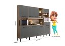 Ver imagem 3 de Kit Cozinha Hortelã 8 Portas Carvalho Nature/Chumbo - Nicioli